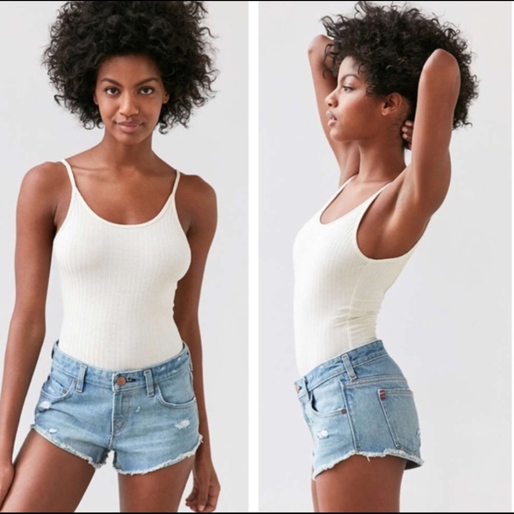 UO BDG Distressed Dolphin Low-rise Denim Shorts